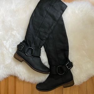 New Steve Madden black leather boots. Size 7.5